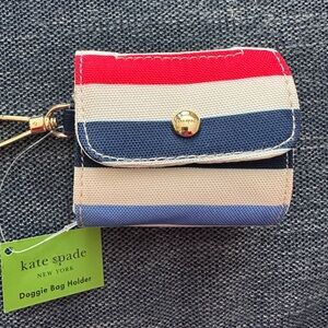 NWT Kate Spade Blue and White Striped Doggie Bag Holder